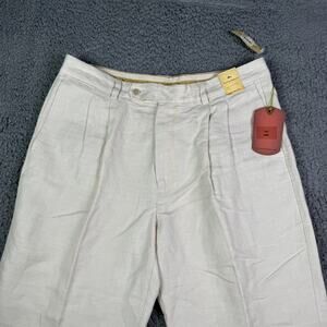 Tommy Bahama Pants Mens 34x34 Beige Natural Clooney Linen Silk Blend NEW